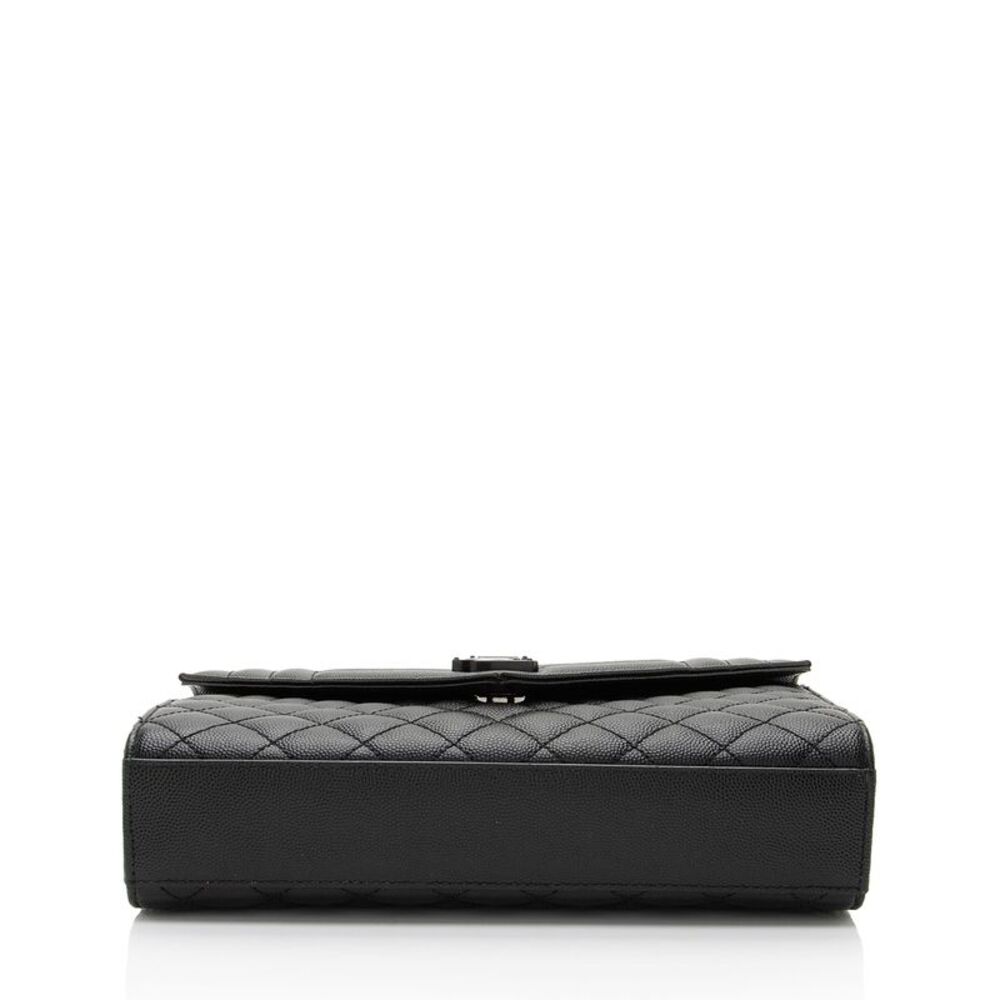 Saint Laurent Mixed Matelasse Grain de Poudre Monogram Medium Shoulder Bag - Picture 4 of 14